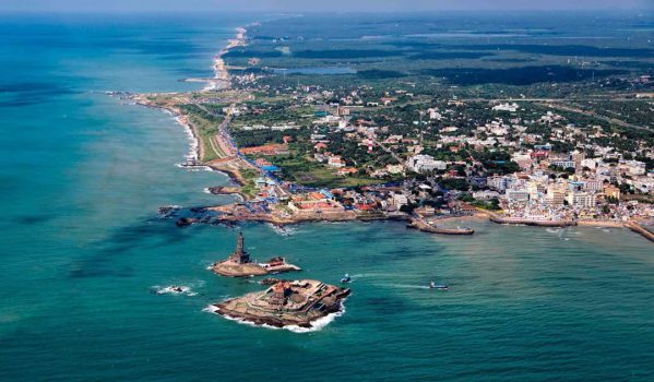 Birds eye view of Kanyakumari Beach