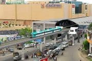 Metro train at Edapally Lulu Station