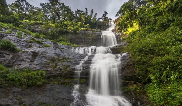Scenic view of Attukad Waterfalls