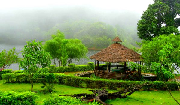 Relaxing hut in forest