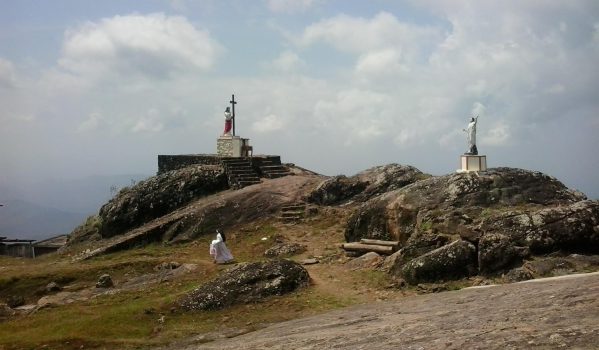 A chapel at the top of a hill